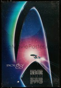 1w737 STAR TREK: GENERATIONS advance 1sh '94 cool sci-fi art of the Enterprise, Boldly Go!