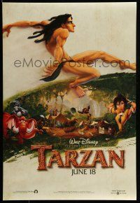 1w759 TARZAN June 18 teaser DS 1sh '99 Disney cartoon, from Edgar Rice Burroughs story!