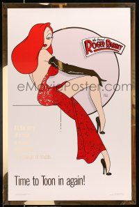 1w826 WHO FRAMED ROGER RABBIT Kilian style D foil 1sh '88 art of sexy Jessica Rabbit in red dress!