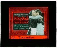 1x081 SINNERS glass slide '20 repentant Alice Brady hugs her forgiving mother!