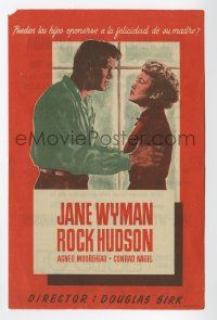 1x444 ALL THAT HEAVEN ALLOWS Spanish herald '55 different close up of Rock Hudson & Jane Wyman!