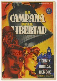 1x464 BELL FOR ADANO Spanish herald '47 different Soligo art of Gene Tierney & WWII soldiers!
