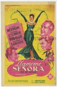1x496 CALL ME MADAM Spanish herald '54 Ethel Merman, Donald O'Connor, Irving Berlin, Soligo art!