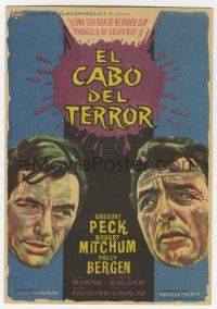 1x500 CAPE FEAR Spanish herald '62 Gregory Peck, Robert Mitchum, different art by Albericio!