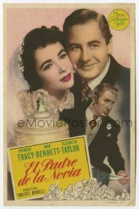1x555 FATHER OF THE BRIDE Spanish herald '50 Elizabeth Taylor, Spencer Tracy & Don Taylor!