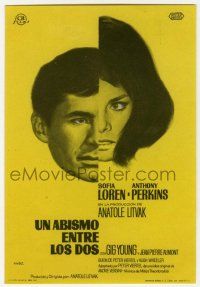 1x558 FIVE MILES TO MIDNIGHT Spanish herald '63 different Mac art of Sophia Loren & Tony Perkins!