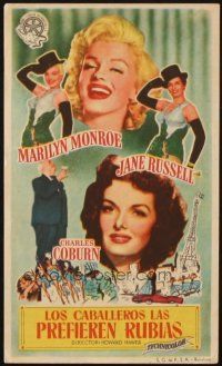1x574 GENTLEMEN PREFER BLONDES Spanish herald '55 sexy Marilyn Monroe & Jane Russell, different!