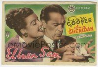 1x580 GOOD SAM Spanish herald '48 c/u of Gary Cooper & sexy Ann Sheridan spilling coffee!
