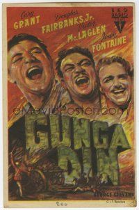 1x587 GUNGA DIN Spanish herald '48 art of Cary Grant, Douglas Fairbanks Jr. & Victor McLaglen!