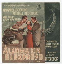 1x642 LADY VANISHES Spanish herald '42 Alfred Hitchcock, Lockwood, Redgrave, different train art!