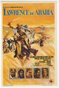 1x647 LAWRENCE OF ARABIA Spanish herald '64 David Lean classic, art of Peter O'Toole on camel!