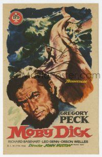 1x685 MOBY DICK Spanish herald '58 John Huston, different art of Gregory Peck & the giant whale!