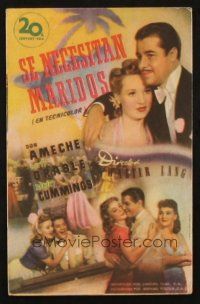 1x687 MOON OVER MIAMI Spanish herald '41 Don Ameche, Bob Cummings, sexy Betty Grable, different!