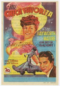 1x692 MY GAL SAL Spanish herald '42 different Soligo art of sexy Rita Hayworth & Victor Mature!