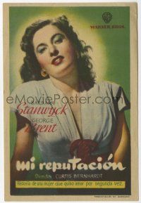 1x694 MY REPUTATION Spanish herald '46 great different close up of sexy bad girl Barbara Stanwyck!