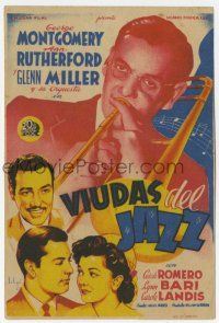 1x708 ORCHESTRA WIVES Spanish herald '42 different Soligo art of Glenn Miller playing trombone!