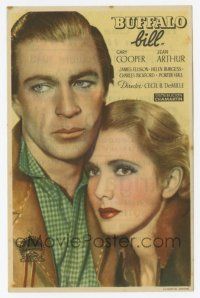 1x714 PLAINSMAN Spanish herald '43 great close up of Gary Cooper & Jean Arthur, Cecil B. DeMille