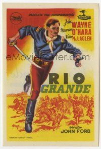 1x738 RIO GRANDE Spanish herald '52 full-length Raga art of John Wayne, directed by John Ford!
