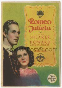 1x744 ROMEO & JULIET Spanish herald '40 Norma Shearer, Leslie Howard, John Barrymore, Shakespeare