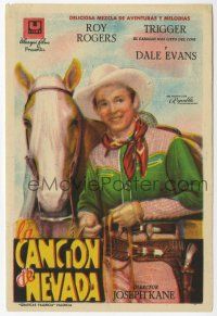 1x781 SONG OF NEVADA Spanish herald '44 great different artwork of Roy Rogers & Trigger!