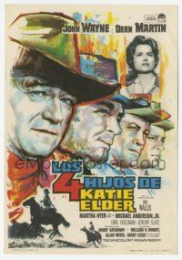 1x782 SONS OF KATIE ELDER Spanish herald '65 Mac art of John Wayne, Dean Martin, Hyer & others!