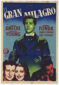 1x791 STORY OF ALEXANDER GRAHAM BELL Spanish herald '39 Ameche, Loretta Young, Fonda, Soligo art!