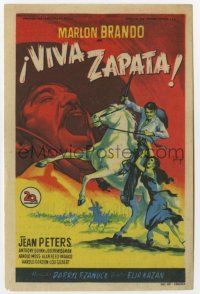 1x842 VIVA ZAPATA Spanish herald '52 Marlon Brando, Jean Peters, Anthony Quinn, Soligo art!