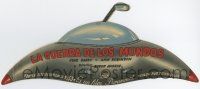 1x844 WAR OF THE WORLDS die-cut Spanish herald '53 H.G. Wells, George Pal, wonderful UFO art!