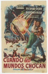 1x852 WHEN WORLDS COLLIDE Spanish herald '54 George Pal doomsday classic, different Jano art!
