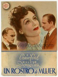 1x861 WOMAN'S FACE Spanish herald '44 Joan Crawford, Melvyn Douglas, Conrad Veidt, different!