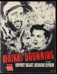 1x217 AFRICAN QUEEN Danish program '52 Humphrey Bogart & Katharine Hepburn, different images!