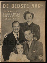 1x231 BEST YEARS OF OUR LIVES Danish program '48 Myrna Loy, Dana Andrews, March, Mayo, different