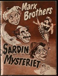 1x324 LOVE HAPPY Danish program '51 Marx Brothers art + sexy Marilyn Monroe pictured with Groucho!