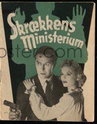 1x332 MINISTRY OF FEAR Danish program '52 Fritz Lang, Ray Milland, Marjorie Reynolds, different!
