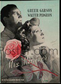 1x338 MRS. MINIVER Danish program '46 Greer Garson, Walter Pidgeon, William Wyler, different!