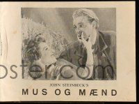 1x347 OF MICE & MEN Danish program R47 Burgess Meredith, Lon Chaney Jr., Steinbeck, different!