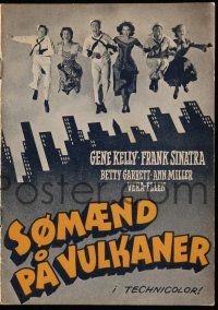 1x351 ON THE TOWN Danish program '50 Gene Kelly, Frank Sinatra, sexy Ann Miller, different!