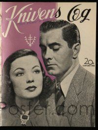 1x366 RAZOR'S EDGE Danish program '49 Tyrone Power, Gene Tierney, Somerset Maugham, Razor's Egg!