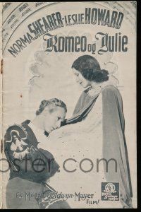 1x372 ROMEO & JULIET Danish program '37 Norma Shearer, Leslie Howard, Shakespeare, different!