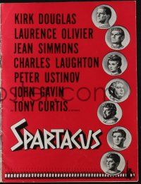 1x391 SPARTACUS Danish program '62 classic Stanley Kubrick & Kirk Douglas epic, different images!