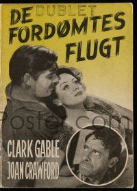1x395 STRANGE CARGO Danish program '49 different images of Clark Gable & sexy Joan Crawford!