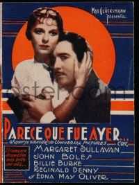 1x163 ONLY YESTERDAY Uruguayan herald '33 Margaret Sullavan, John Boles, different images!