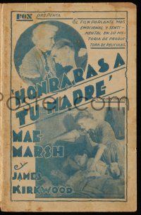 1x165 OVER THE HILL Uruguayan herald '31 Mae Marsh, James Dunn, Sally Eilers, different images!