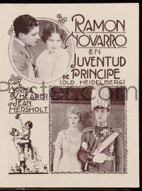 1x185 STUDENT PRINCE IN OLD HEIDELBERG Uruguayan herald '27 Ramon Novarro, Norma Shearer, Lubitsch