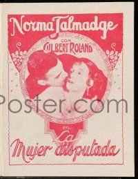 1x205 WOMAN DISPUTED Uruguayan herald '28 great art & photos of Norma Talmadge & Gilbert Roland!