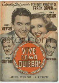 1x866 YOU CAN'T TAKE IT WITH YOU Spanish herald '40 Capra, Jean Arthur, Barrymore, James Stewart!