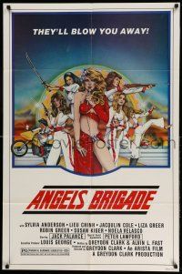 1y037 ANGELS BRIGADE 1sh '79 Sylvia Anderson, Lieu Chinh, Jack Palance!