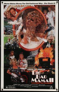 1y081 BIG BAD MAMA II signed 1sh '87 by Roger Corman, naked Angie Dickinson in bath by John Solie!