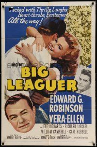 1y085 BIG LEAGUER 1sh '53 Edward G. Robinson, Vera-Ellen, Robert Aldrich directed, baseball!