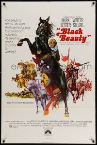 1y094 BLACK BEAUTY 1sh '71 artwork of Mark Lester riding most classic horse!
